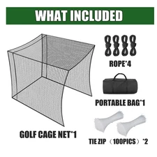 Golf Driving Cage - 10x10ft, Hitting Net for Full Swing Indoor/Outdoor Practice