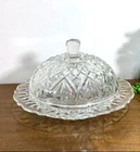 Vintage Anchor Hocking Glass Covered Cheese Butter Dish