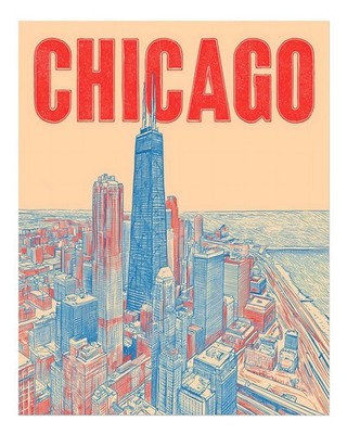 Chicago Skyline Poster Wandbild - Urbanes Stadtbild Dekor Fine Art Print