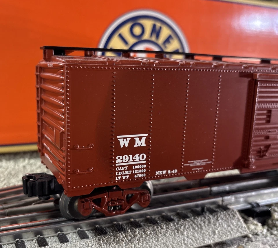 LIONEL ~ WESTERN MARYLAND FAST FREIGHT LINE COCHE DE CAJA FUNDIDO A PRESIÓN #29140 ~ ¡ESCALA O! Foto 3 de 4