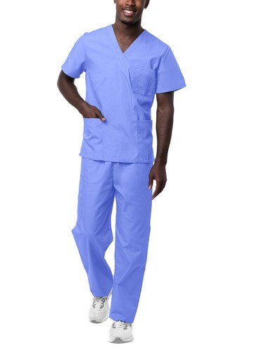 Sivvan Men Women Unisex Classic Scrub Set V-neck Top and pants Hospital Uniforms - Picture 85 of 112