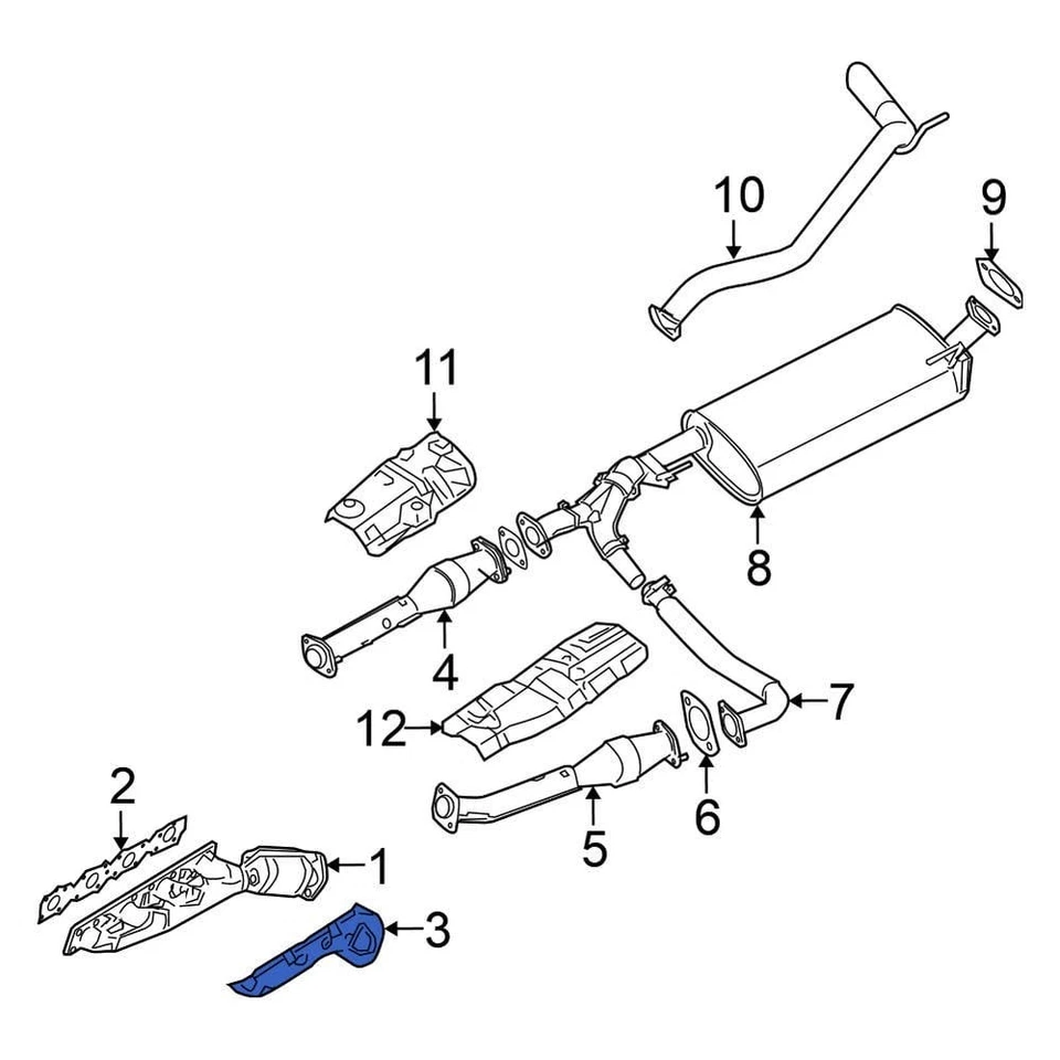 For Nissan Titan 2004-2015 Nissan 165907S000 Left Exhaust Manifold Heat Shield - Image 2 of 4