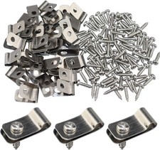 Wire Fence Clips Metal 100 Pcs Clamps Stainless Steel M x 100PCS, Silver 