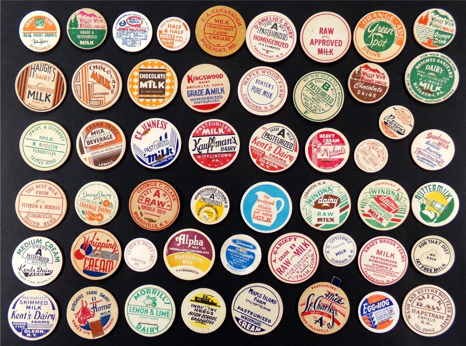 100 CAPS: Lote de tapa de botella vintage antigua leche entrega refresco cerveza bebida mezcla Foto 3 de 4