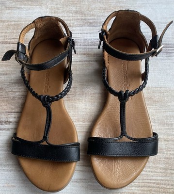 Tamaris Damen Sandalen Leder schwarz Gr. 38 bequem Sommer))