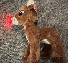 Dan Dee NWT Rudolph Red Nose Reindeer Singing Plush Light Up Nose Works
