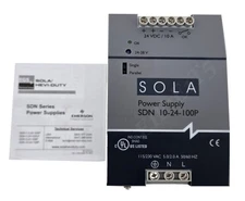 SOLA HD SDN 10-24-100P POWER SUPPLY 110VAC/24VDC 10A DINRAIL MOUNTED