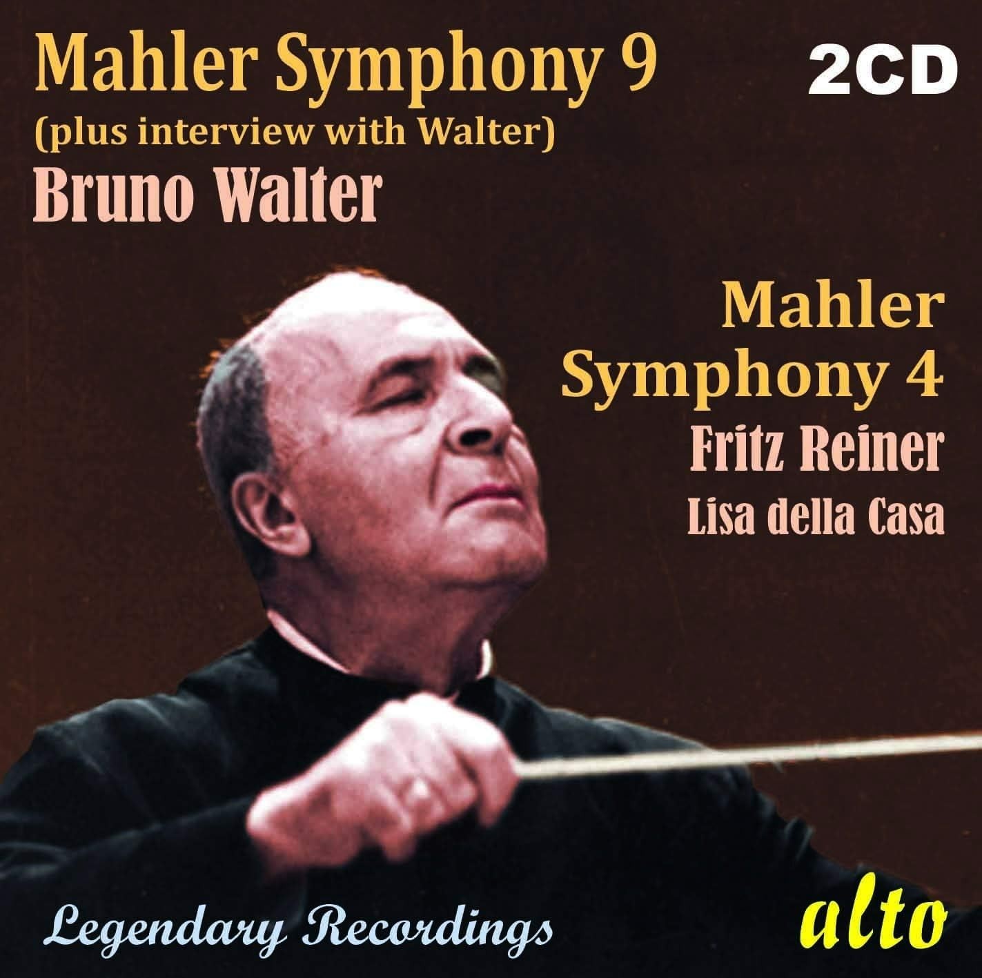 Bruno Walter Mahler Symphony 9 Fritz Reiner Mahler Symphony 4 Alto 2 CD