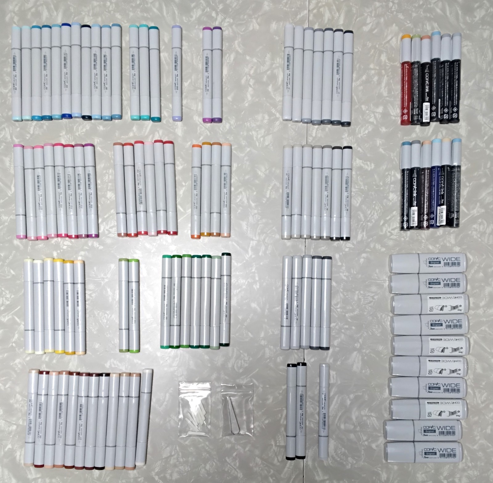 Lot W/ Empty Wide Tip Markers, Refills, Replacement Tips,
