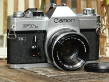 DDP Meter Works Exc+5 Canon FTb QL Film Camera Canon FL 50mm f/1.8 Lens JAPAN