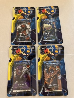 Set of 4 sealed packs -MegaMan NT Warrior Grave Art Blister Pack  *BRAND NEW*