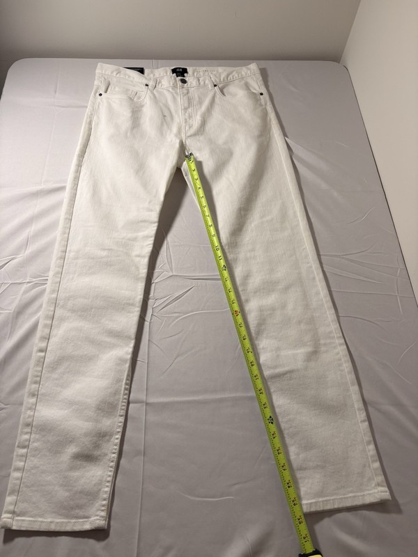 H&M Skinny Fit Ankle Length Washed Stretch WHITE DENIM JEANS Sz 6(eur 34)