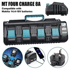 4-Port 14.4V-18V For Makita DC18SF RCT LXT Battery High FAST Battery Charger UK