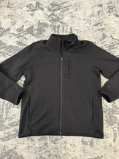 Lululemon Jacket Mens XL Full Zip Sojourn Fleece-Lined Knit Jacket Black
