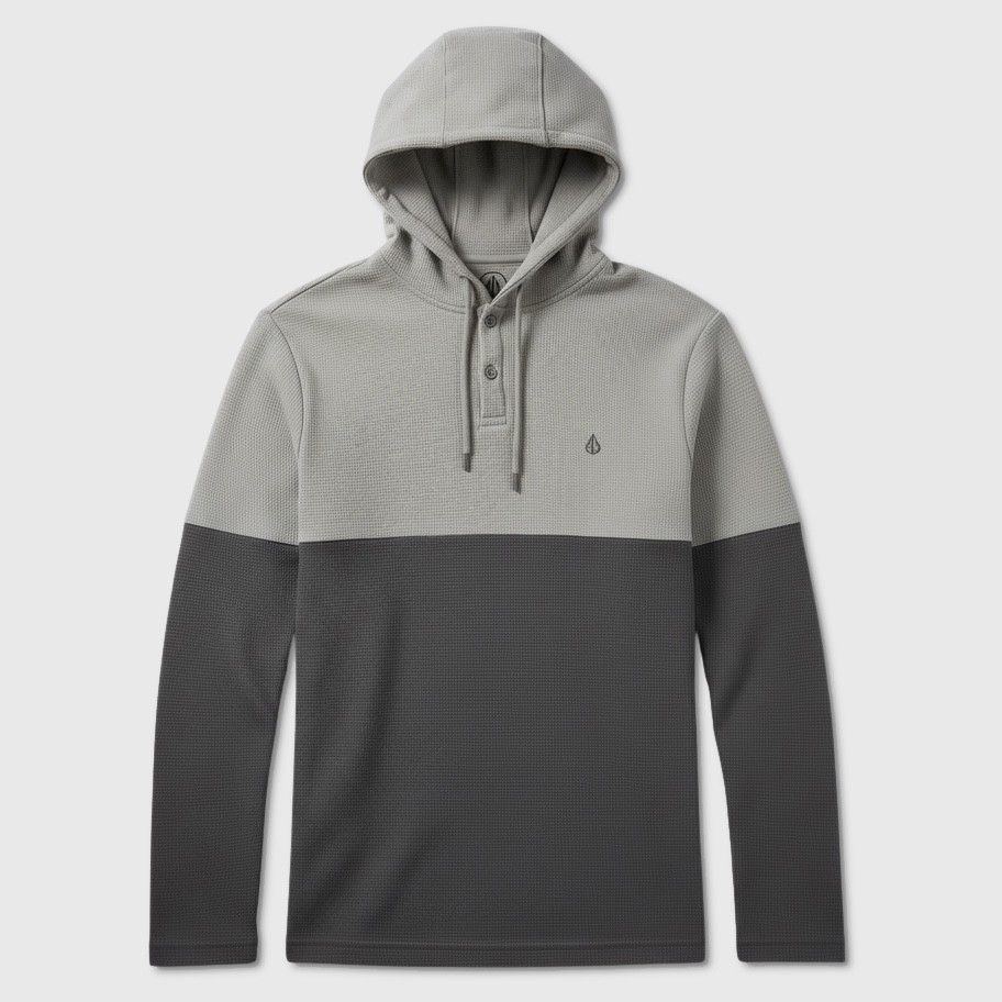 Volcom Nunez Colorblocked Thermal Shirt Hoodie - NWT Mens Medium - 48434-C5 6390₽