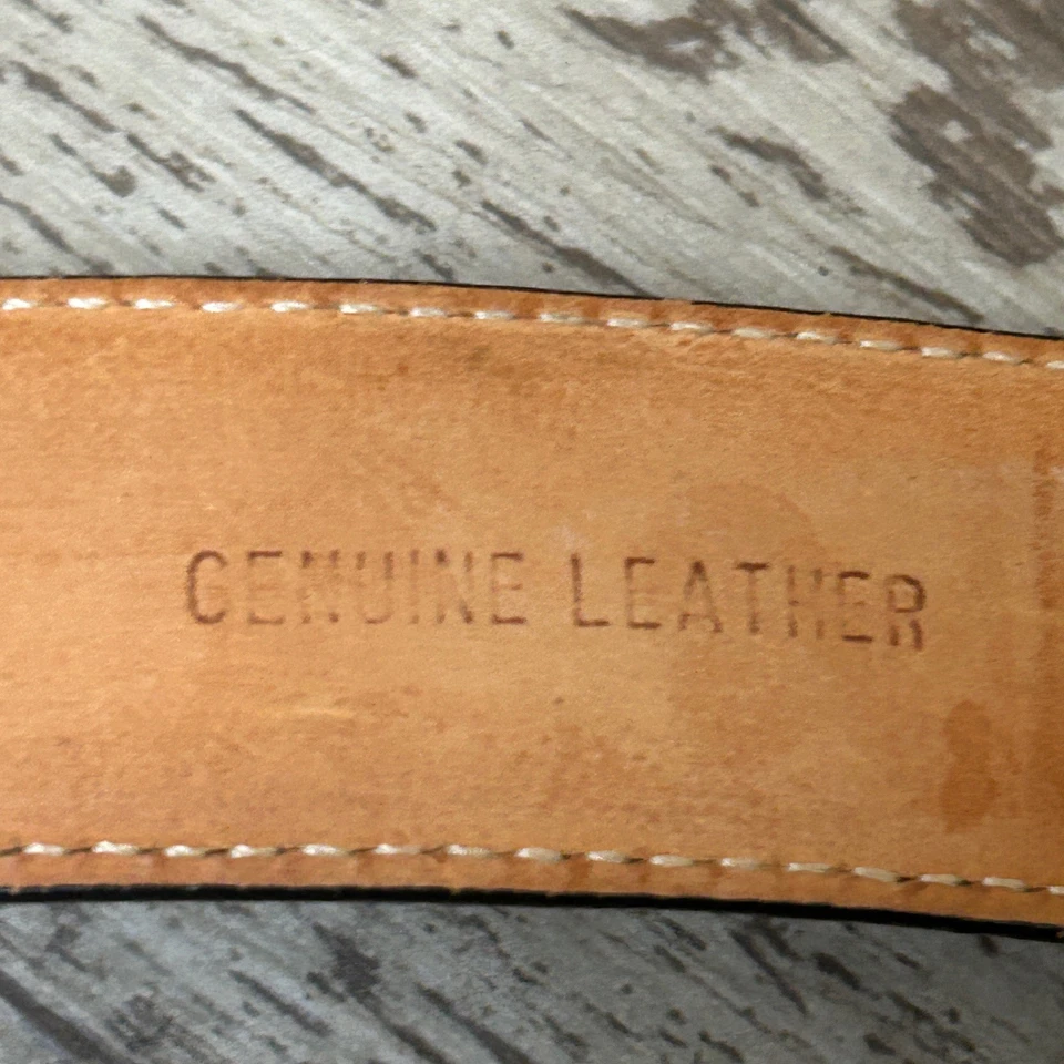 Reloj Talbots Vintage Gamuza Negro Cinturón Cuero Cuadros Talla Mediana Foto 3 de 4