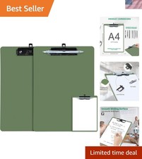 Clipboard with Pen Holder, 2 Pack Plastic Clipboard with Low Profile Metal Cl...