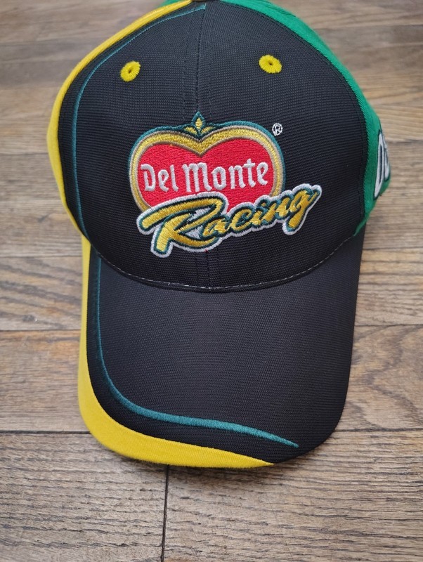 Del Monte Racing Hat Adjustable H&L Strap '08 Bulldawg Caps Black Green OSFM