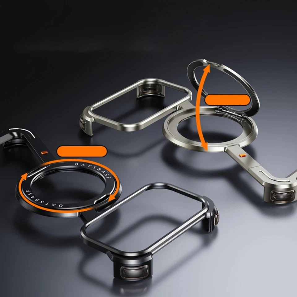 Metal Bumper Mag Safe Case for iPhone 17 Pro Max Air 16 15 14 13 Ring Stand - Image 3 of 4