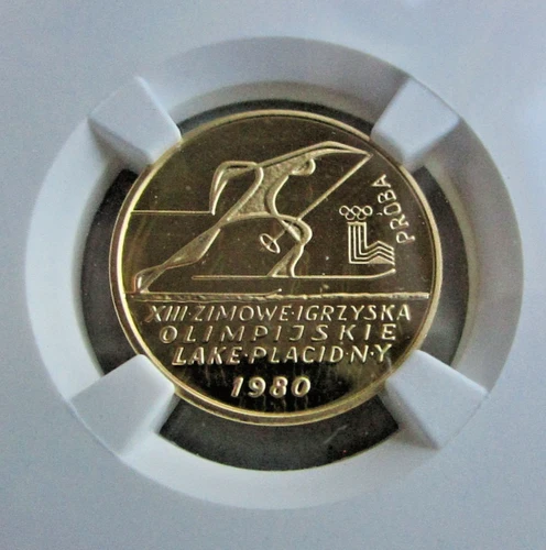 1980 POLAND 2000 zl 1/4 OZ GOLD NGC PF 69 PROBA PATTERN SKI WINTER POLSKA POLISH
