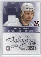 2008 ITG Superlative Franchise Jersey Gold Vault Ruby 1/1 Shayne Corson Auto u3f