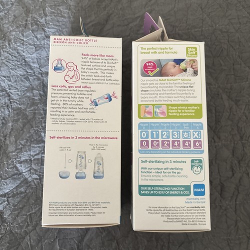 Mam Easy Start Anti Colic Bottle 2+ Months BPA Free Medium Flow NEE NIB Animals - Picture 4 of 6