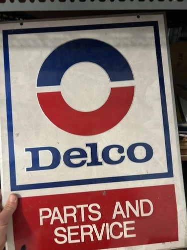Vintage Delco Parts and Service metal sign