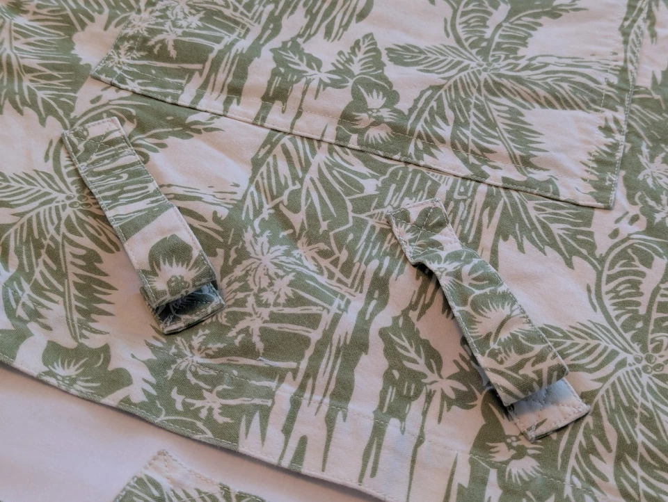 Tommy Bahama Full Length Chef's Apron Green Palm Tree Print - Image 4 of 4