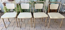 Vintage Hamilton Cosco Mid Century Folding Chairs Muted Gold Metal  (Set of 4)