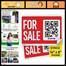 14'' x 8'' Self-Adhesive Sale Signs - 2-Pack for Real Estate, Business Vehicle