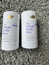 Dove Whole Body Deodorant  Coconut  Vanilla Scent, 2.6oz Each  Lot Of 2