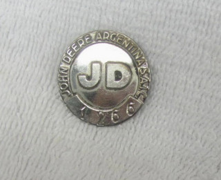 RARE Vintage JOHN DEERE ARGENTINA WORKS Factory Employee ID Pin Badge Antique