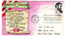 #1446 Sidney Lanier Poet 1972 - Herman Maul Hand-painted