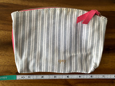 IPSY January 2019 Glam Bag Makeup or Toiletry Bag Gray/White Striped  NWOT 
