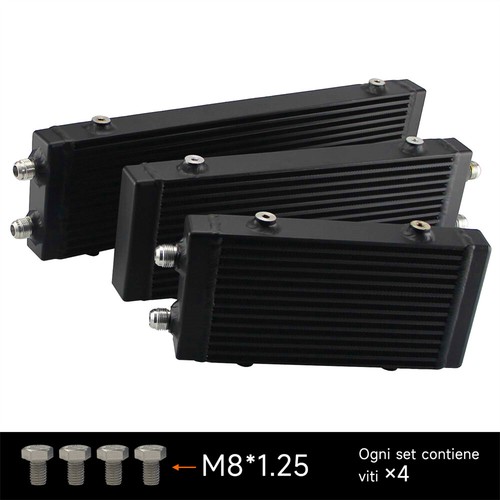 Universal Dual Pass Bar & Plate Oil Cooler 18.5"x5.5"x1.58" Core Large -Black - Picture 7 of 10