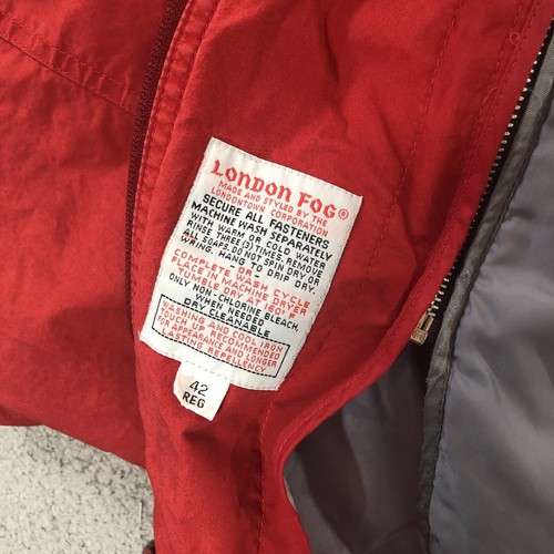 Vtg winning edge london fog jacket Men’s 42 Reg Red Nylon - Picture 11 of 24
