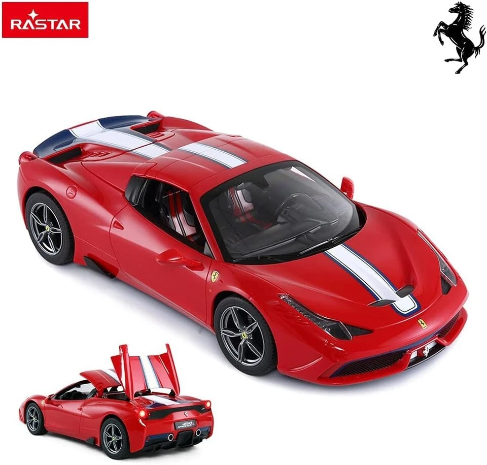 Licensed Ferrari 458 RC Car | 1/14 Scale with Flashing Lights & Convertible Top - Image 4 of 4