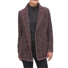 Banana Republic Boucle Blazer Size 0, Double Breasted Check Pattern