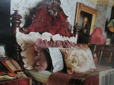 Vintage RARE Ralph Lauren ESSEX Multi Burgundy Fitted Sheet - King