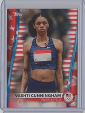 2021 Topps U.S. Olympic Team Flag #60 Vashti Cunningham /299 Red White Blue