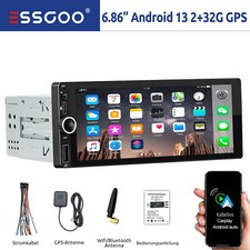 Autoradio 1 DIN Con Schermo Android 13 2+32GB Carplay Bluetooth GPS RDS WiFi USB