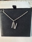 Sterling Silver 925 60cm Chain with CZ Initial Letter N Pendant