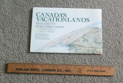 CANADA VACATIONLANDS 1985 VINTAGE NATIONAL GEOGRAPHIC MAP Wall Poster MX44 - Picture 3 of 3