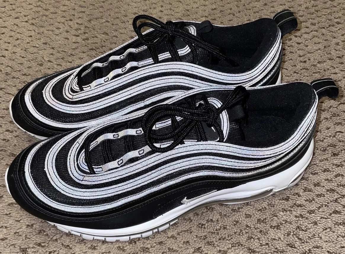 Nike Air Max 97 Black No Box Shoe Size 11 Mens White eBay