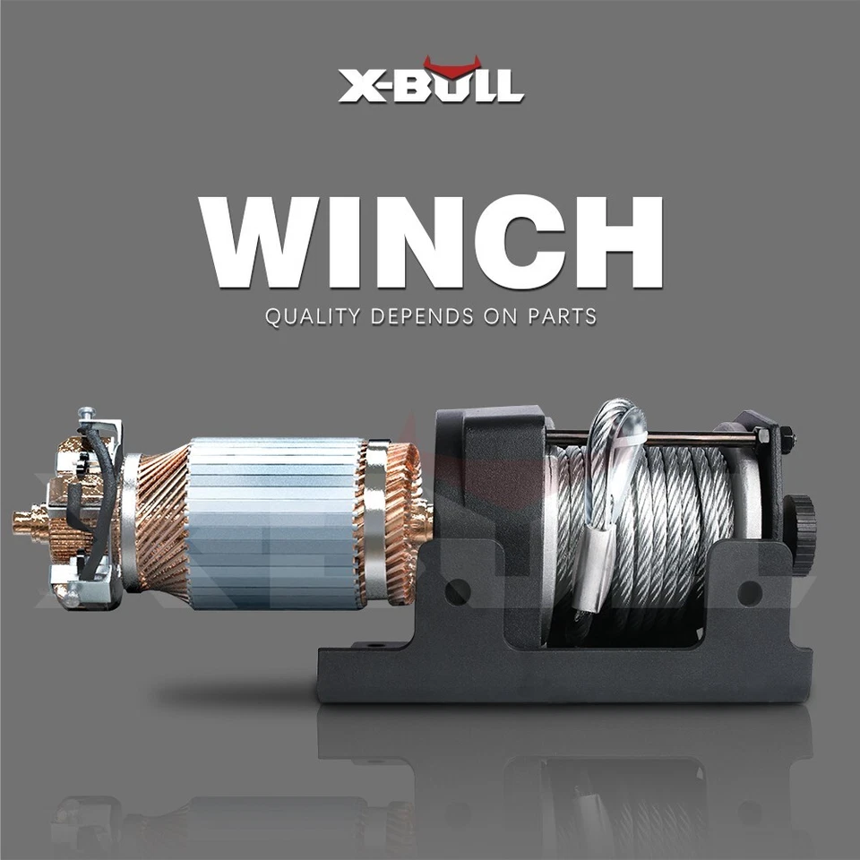 X-BULL 3000LBS Electric Winch 12V Steel Cable Off-Road UTV ATV 4WD Small Winch Foto 2 de 4