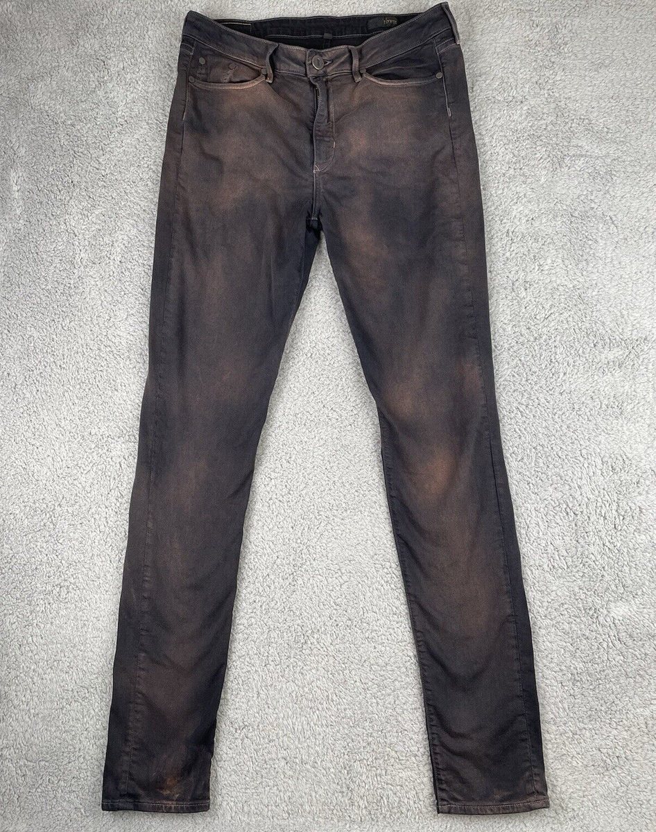 THVM BLACK JEAN FADED RUST GOLD BROWN WASH DYE BLACK DENIM grease