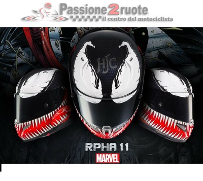 Casco integrale moto fibra Hjc Rpha 11 Venom Marvel | eBay