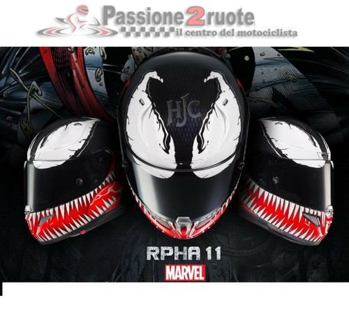 Casco integrale moto fibra Hjc Rpha 11 Venom Marvel | eBay