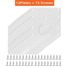 12 Kitchen Cupboard Door Hinge Repair Kit Plate and Fixing Screws Cabinet Hinges