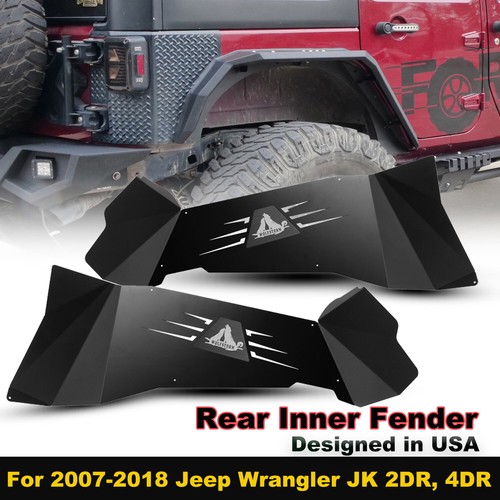 Front & Rear Inner Fender Liners – Powder Coated Steel For 2007-2018 Jeep Wrangler JK / JKU (4-Piece Set)